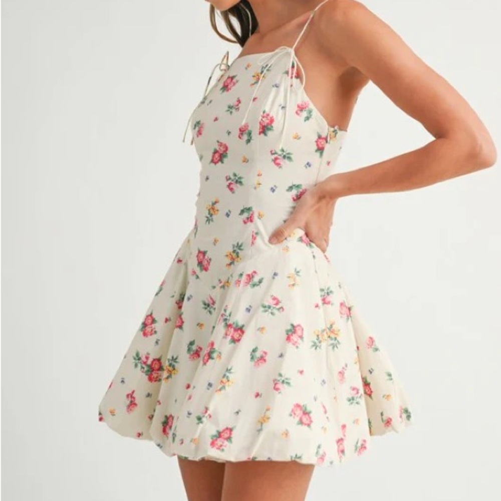 Princess Polly White Floral Dress with Bow Straps